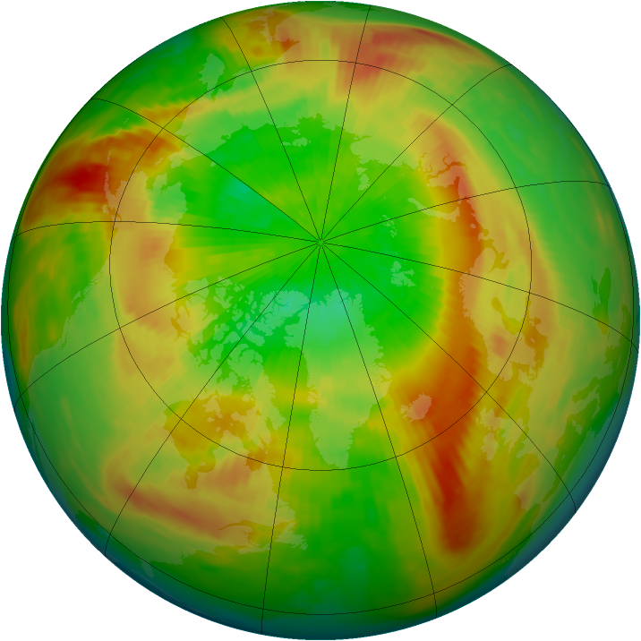 Arctic ozone map for 06 April 1990